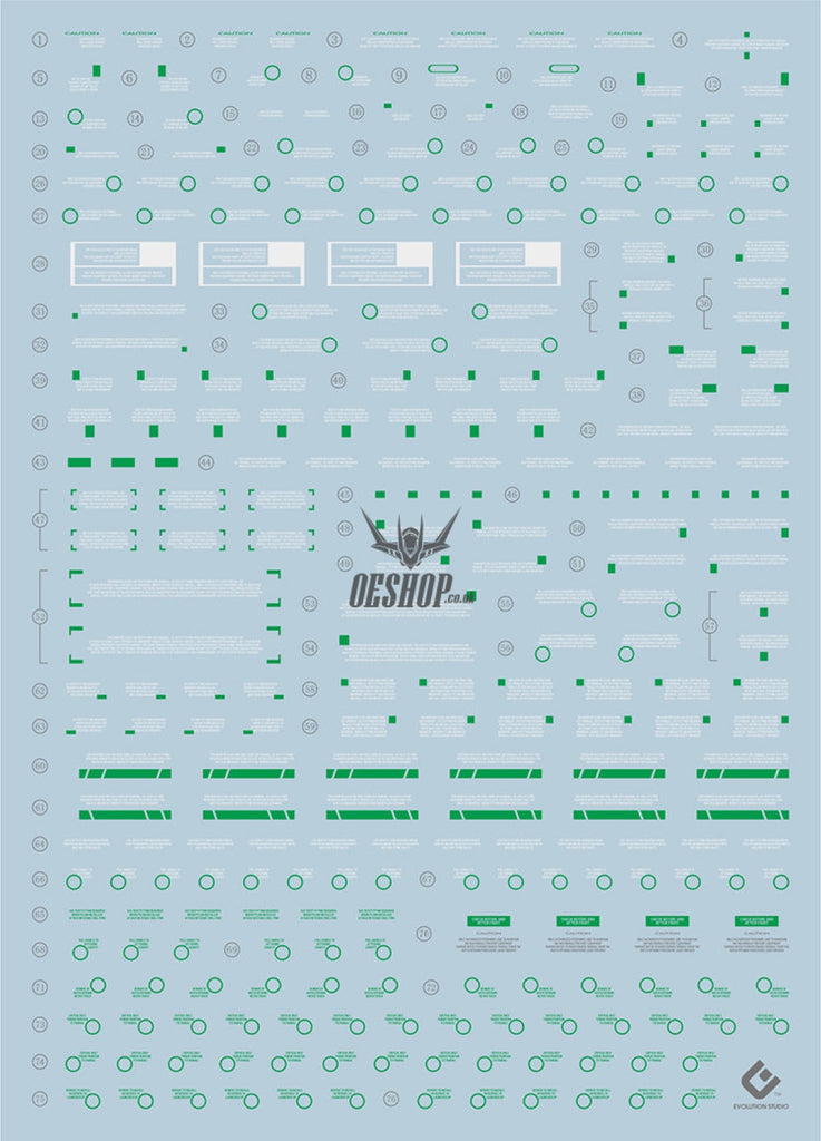 Evo - E-Pg15Fb (Gilding Green) Pg Unicorn Final Battle Gundam Evolution Studio Decals