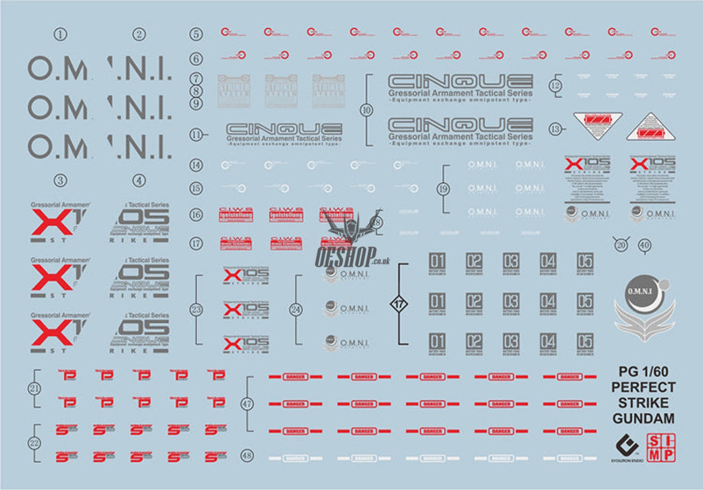 Evo - E-Pg19 (Uv) Pg Perfect Strike Gundam Evolution Studio Decals