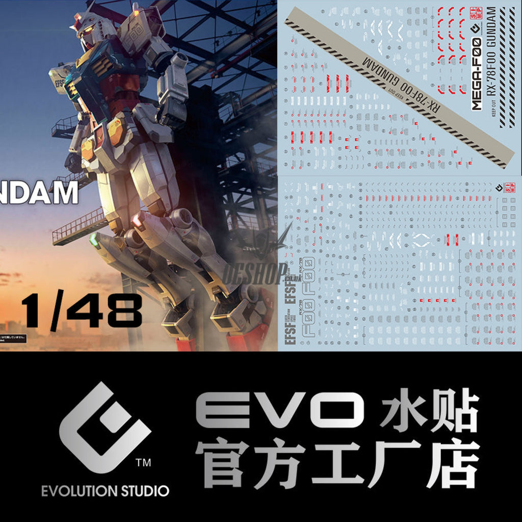 Evo - Mega-F00 (Uv) 1/48 Mega Size Rx-78F00 Evolution Studio Decals