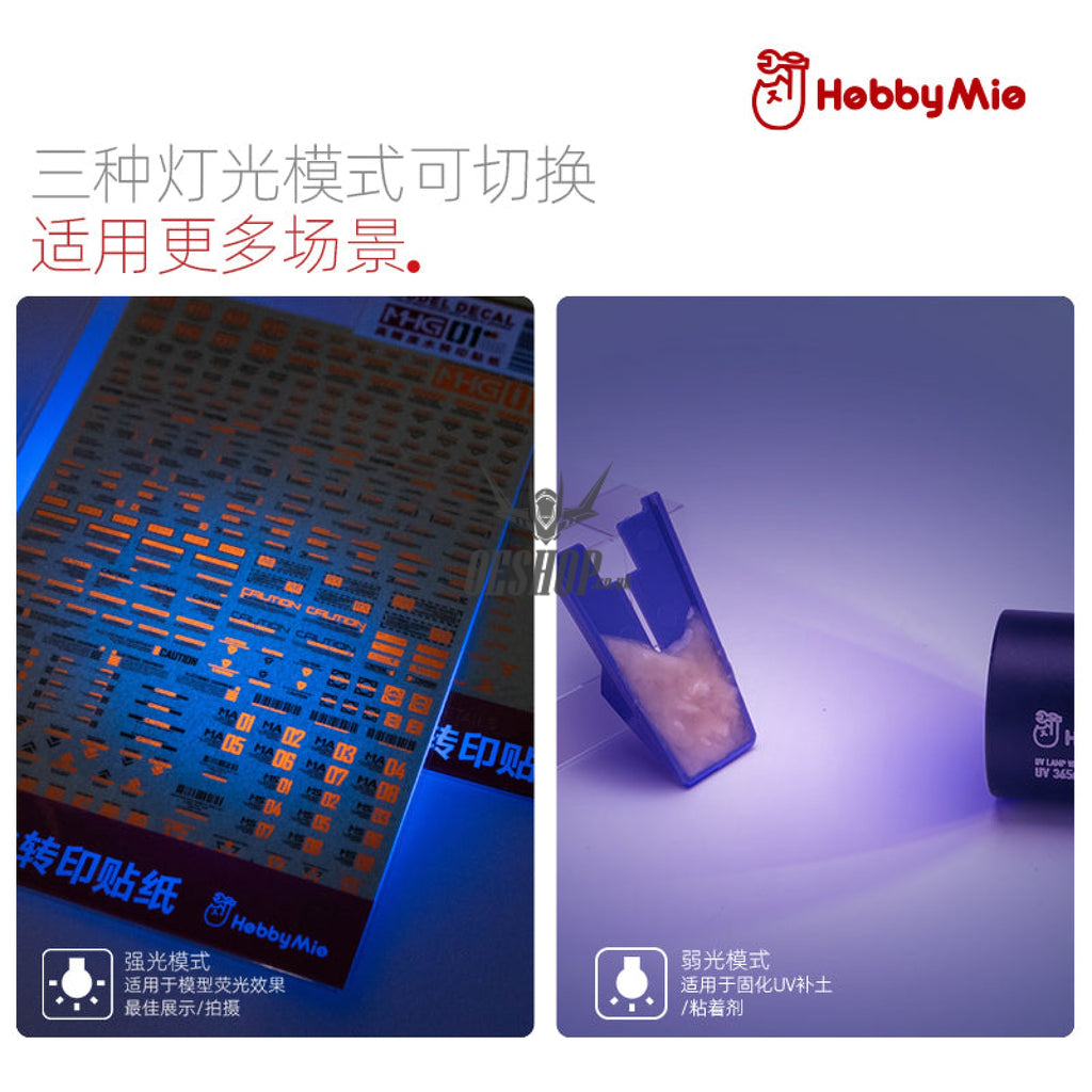 Hobbymio Uv Decals Fluorescent Ultraviolet Flashlight ( Usb Charging)