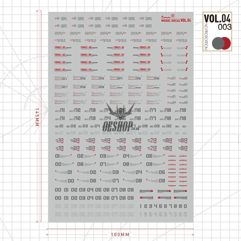Hobbymio Vol.04 Model Decals General Signs Warning With Uv Options Vol.04/003