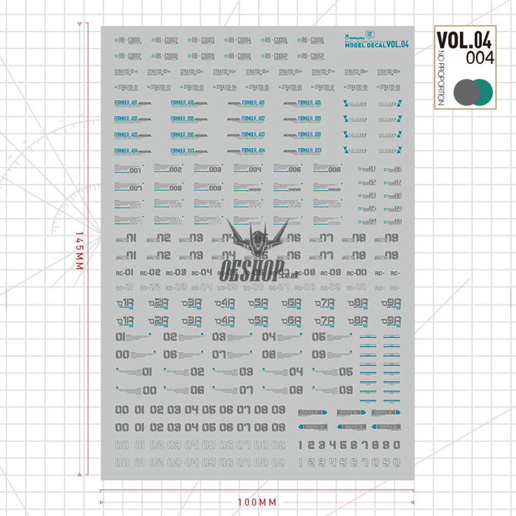 Hobbymio Vol.04 Model Decals General Signs Warning With Uv Options Vol.04/004