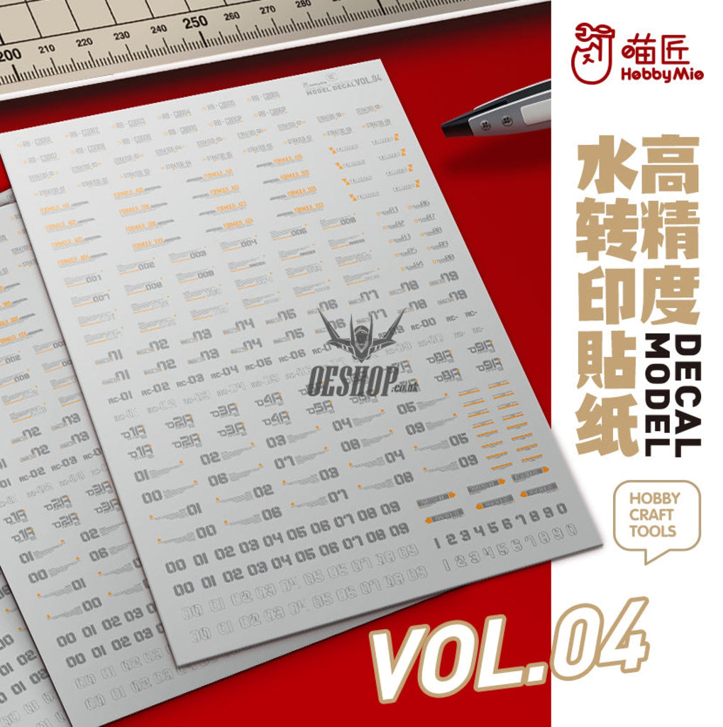 Hobbymio Vol.04 Model Decals General Signs Warning With Uv Options