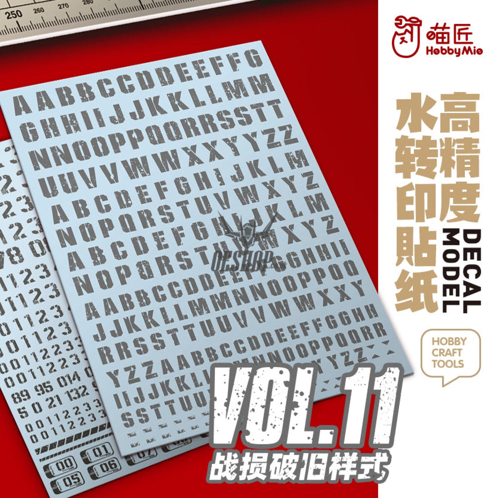 Hobbymio Vol.11 Model Decals Battle Damaged Old Style With Uv Options